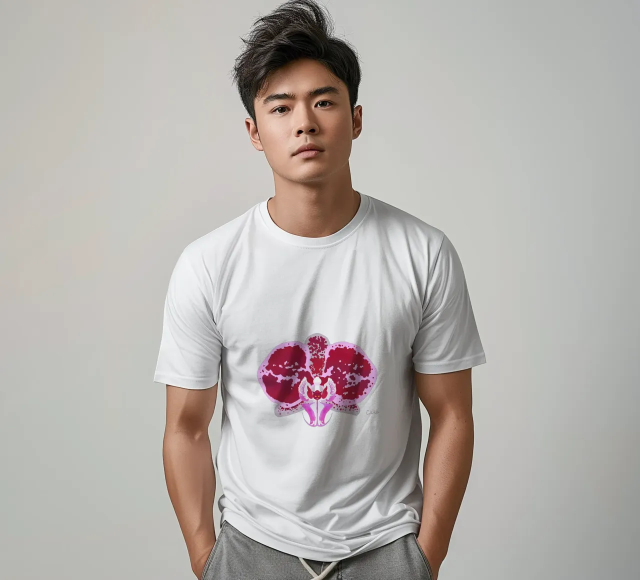 Gatto orchidea t-shirt da C.WILL