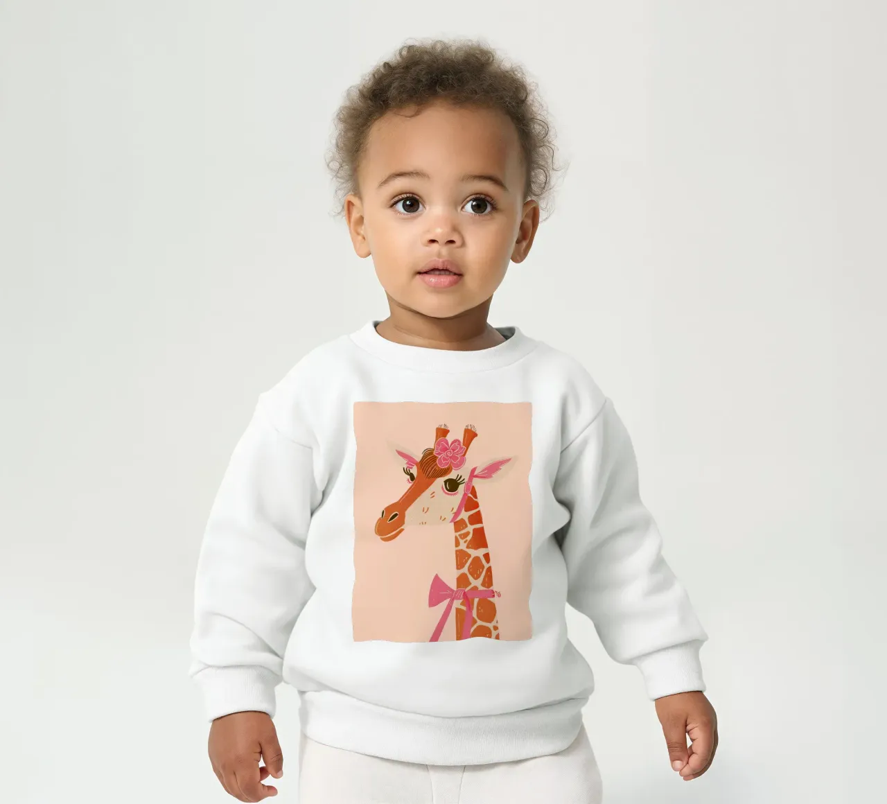 Giraffa glamour con fiocco felpa neonato da DaarbyN