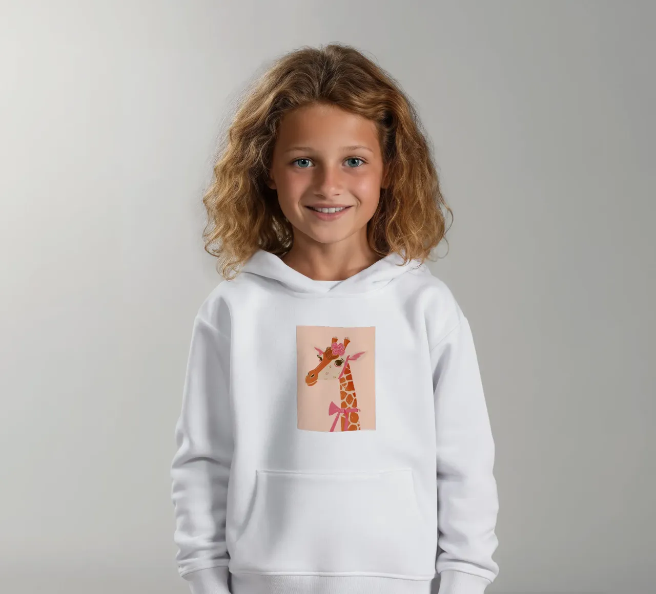 Glamorous Giraffe with a Bow kids hoodie by DaarbyN