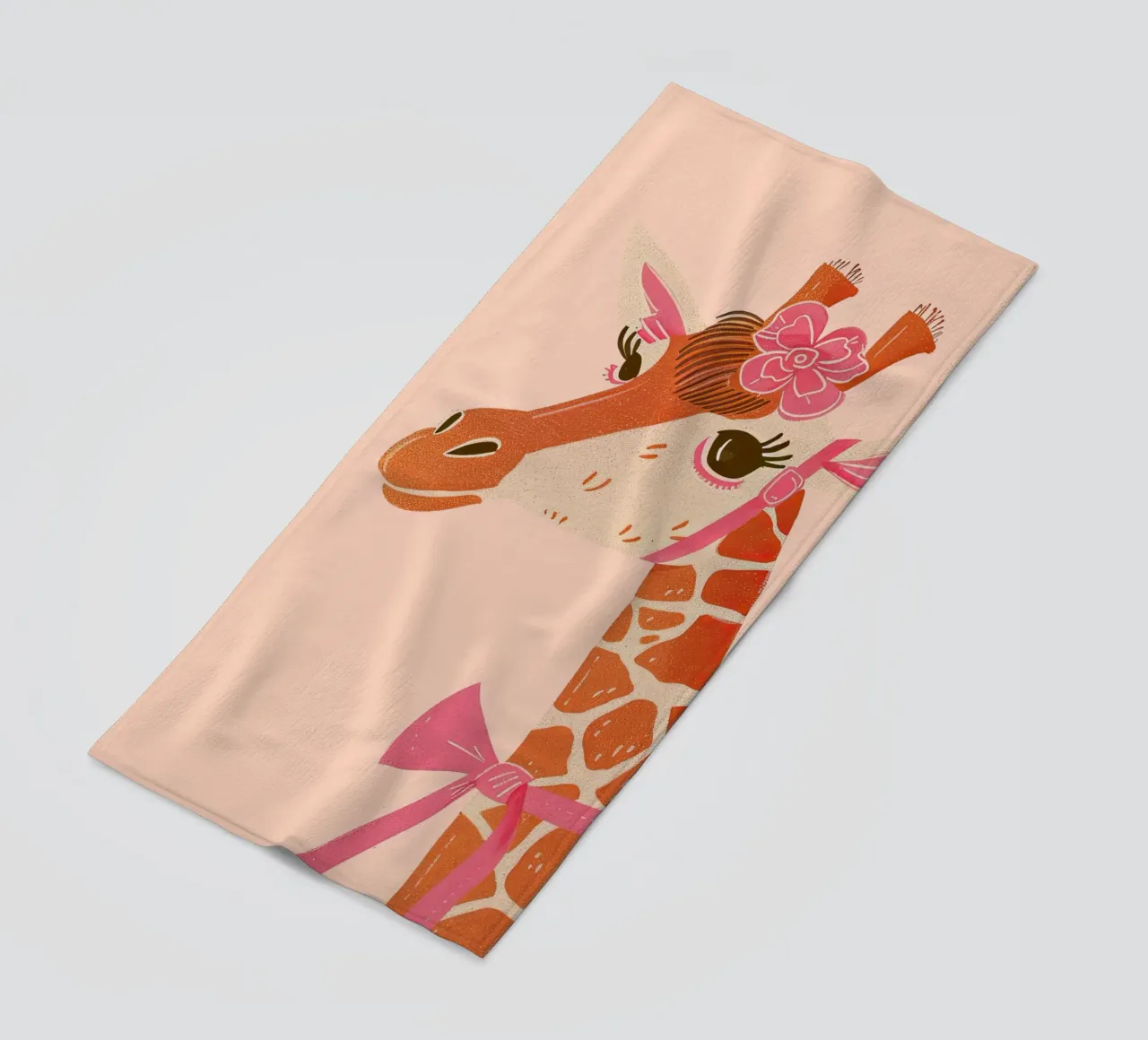 Glamorous Giraffe with a Bow beach towel by DaarbyN