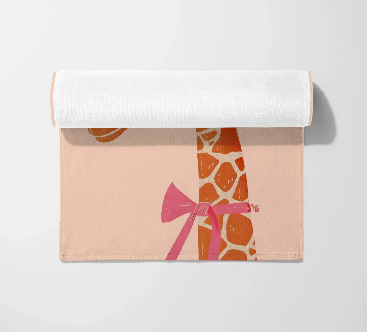 Glamorous Giraffe with a Bow beach towel by DaarbyN