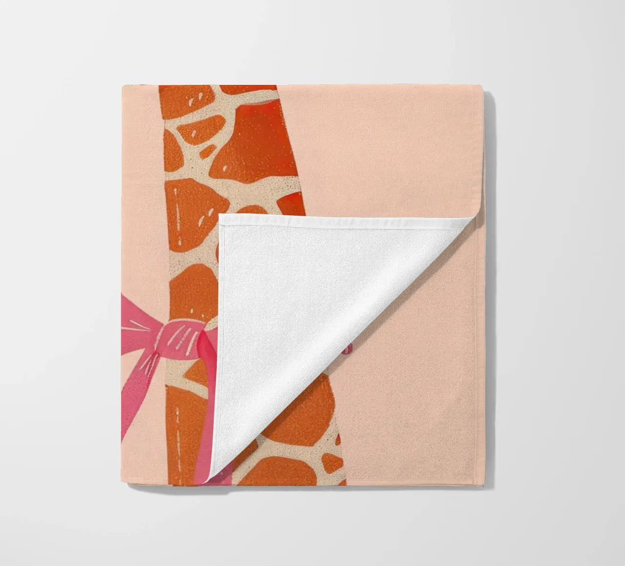 Glamorous Giraffe with a Bow beach towel by DaarbyN