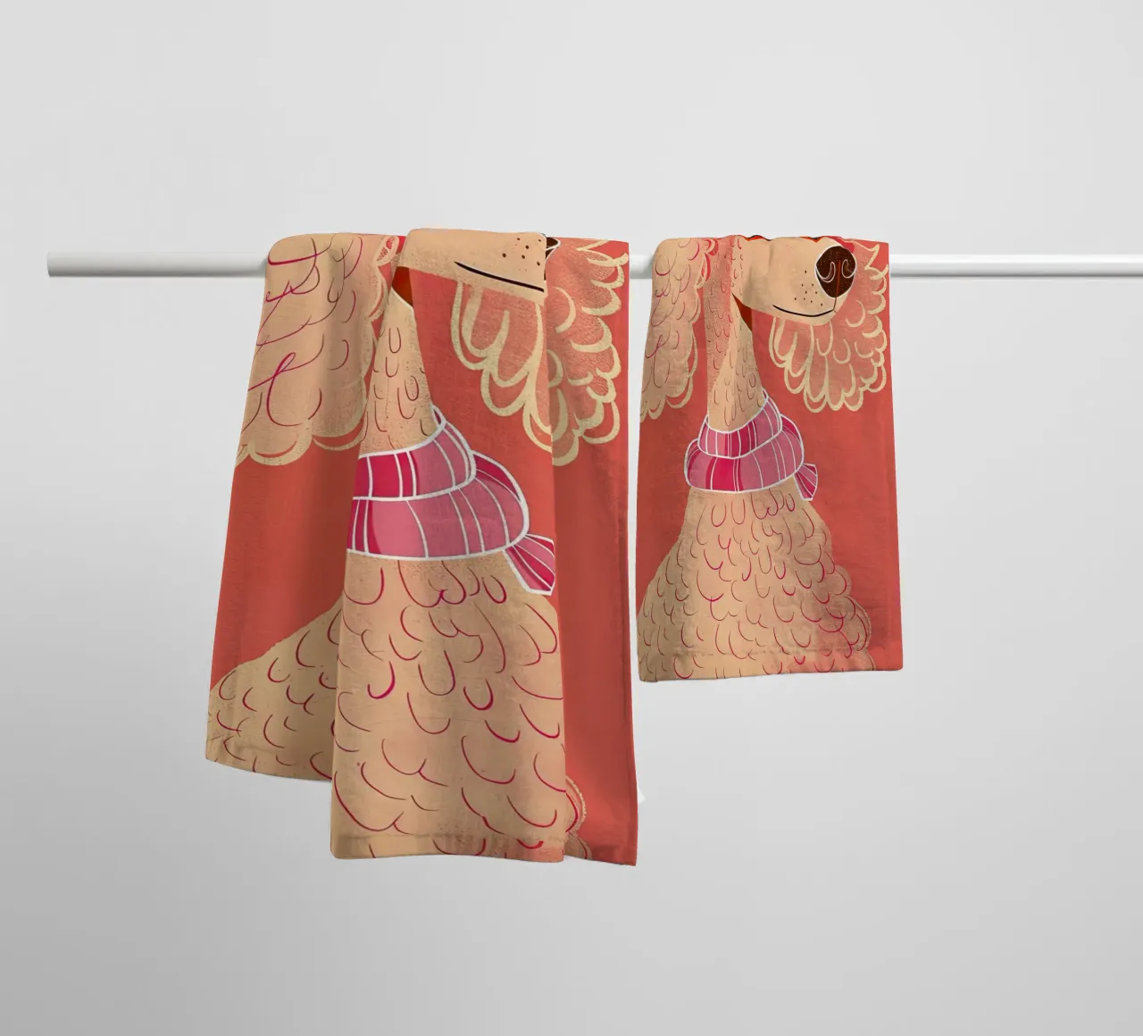Retro Glamour Pudel Handtuch von DaarbyN