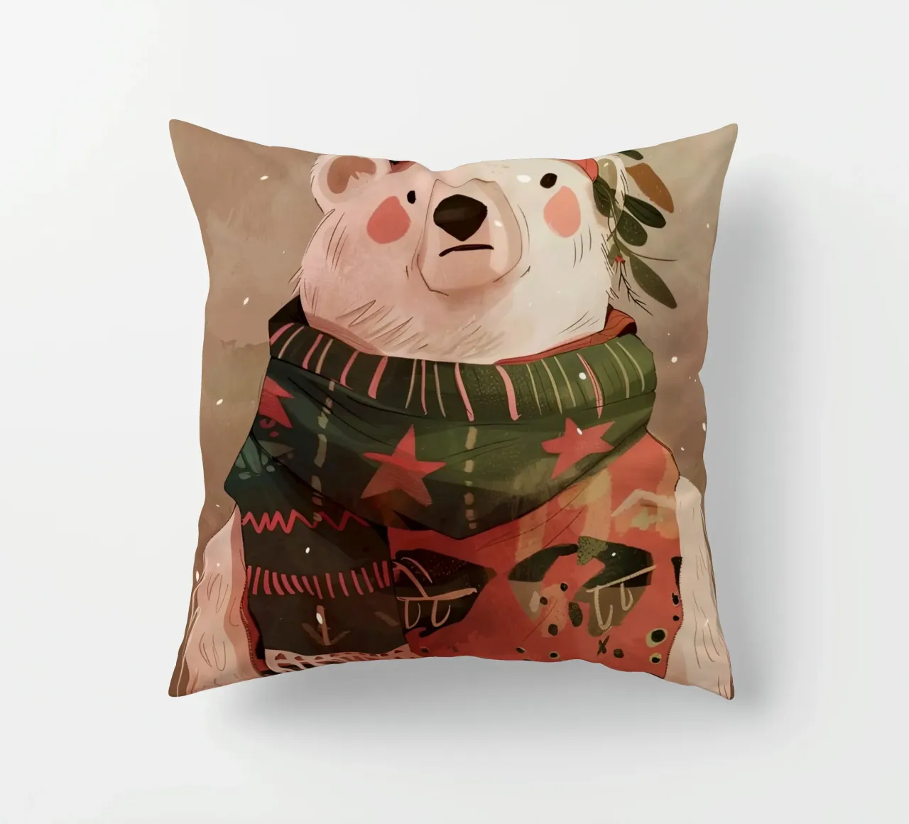 Orso festoso con spirito natalizio cuscino da DaarbyN