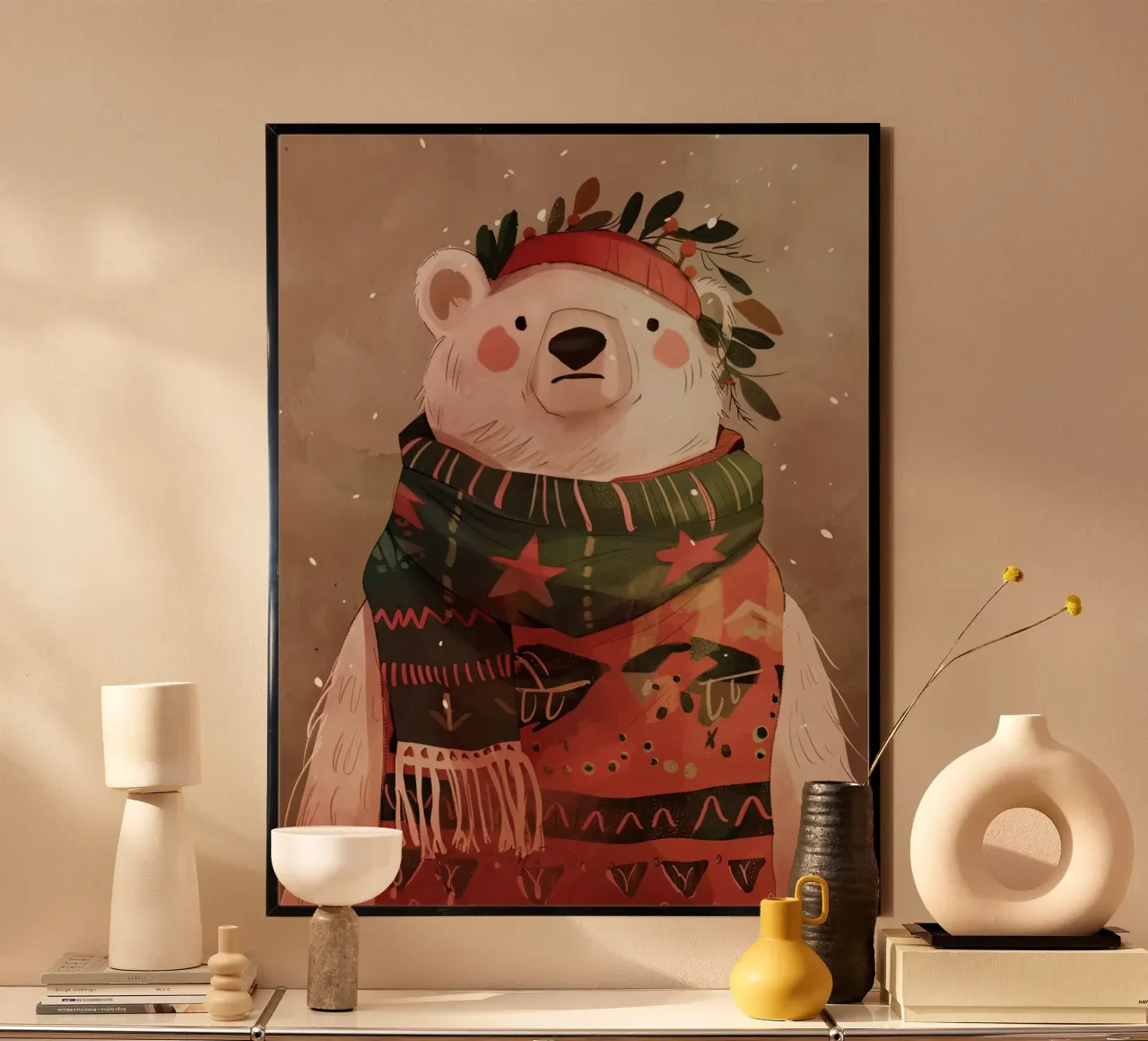 Festive Bear with Holiday Spirit poster by DaarbyN