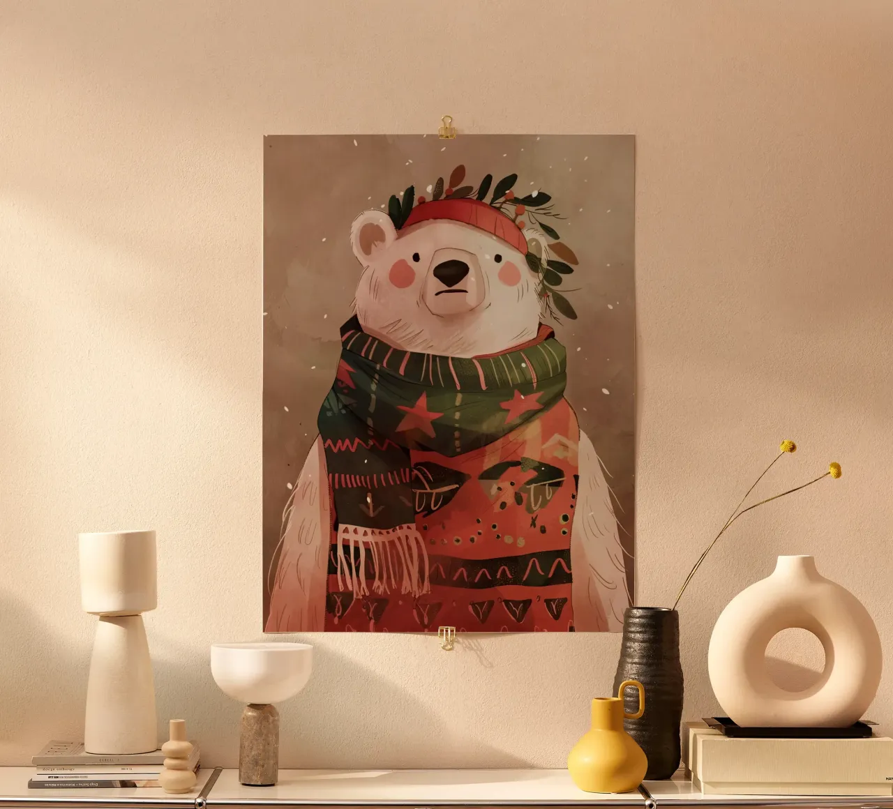 Festive Bear with Holiday Spirit poster by DaarbyN