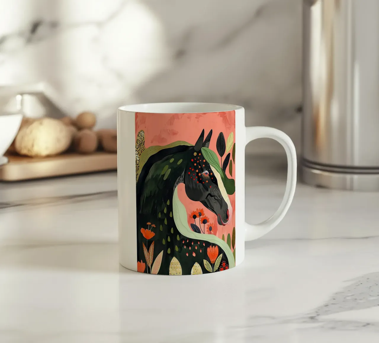 Cavallo in fiore tazza in ceramica da DaarbyN