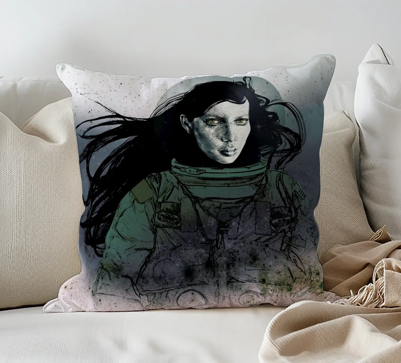 Astronaut 2 cuscino da Agnes KR Patience