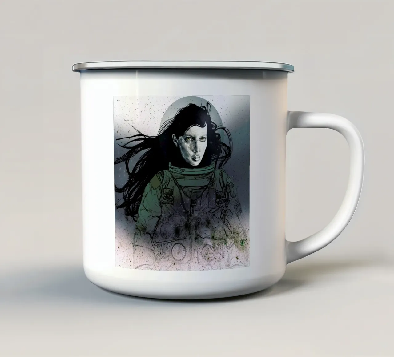 Astronaut 2 tazza in smalto da Agnes KR Patience