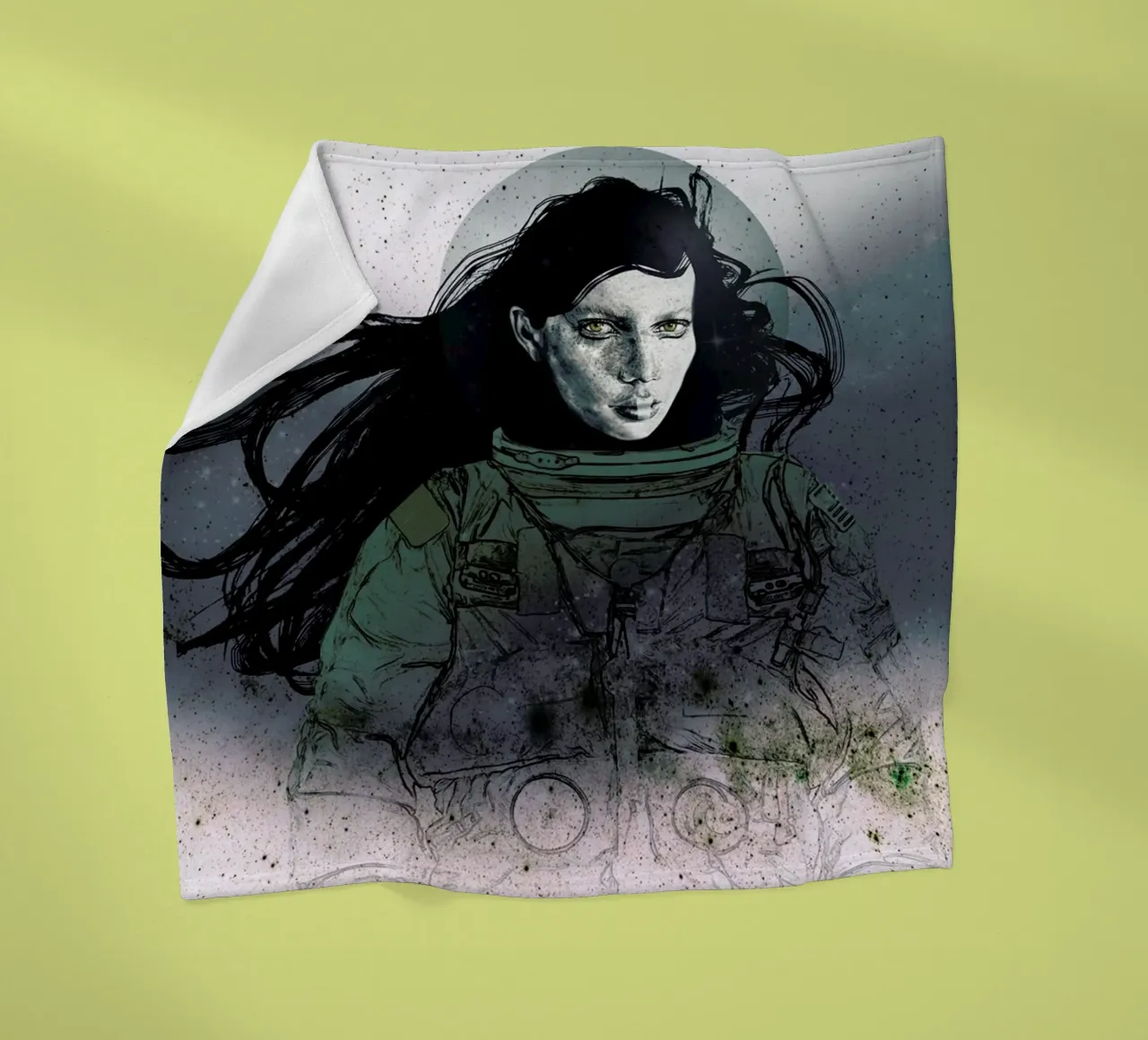 Astronaut 2 fleecedeken van Agnes KR Patience