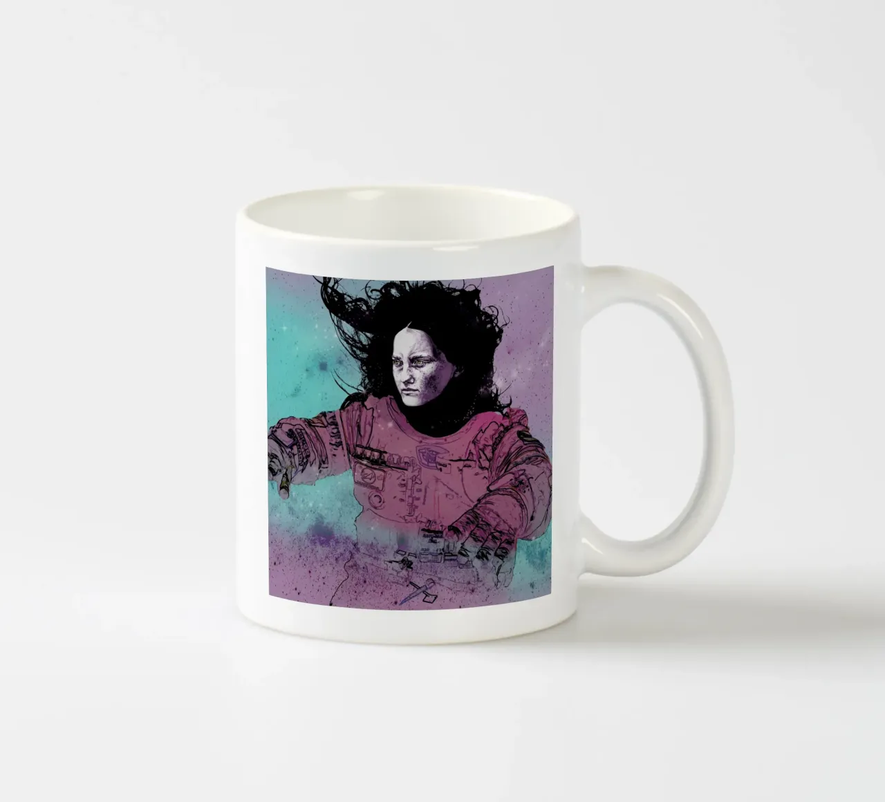 Astronaut 3 tazza in ceramica da Agnes KR Patience