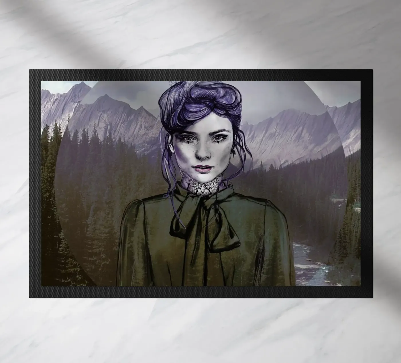 Purple Sky deurmat van Agnes KR Patience