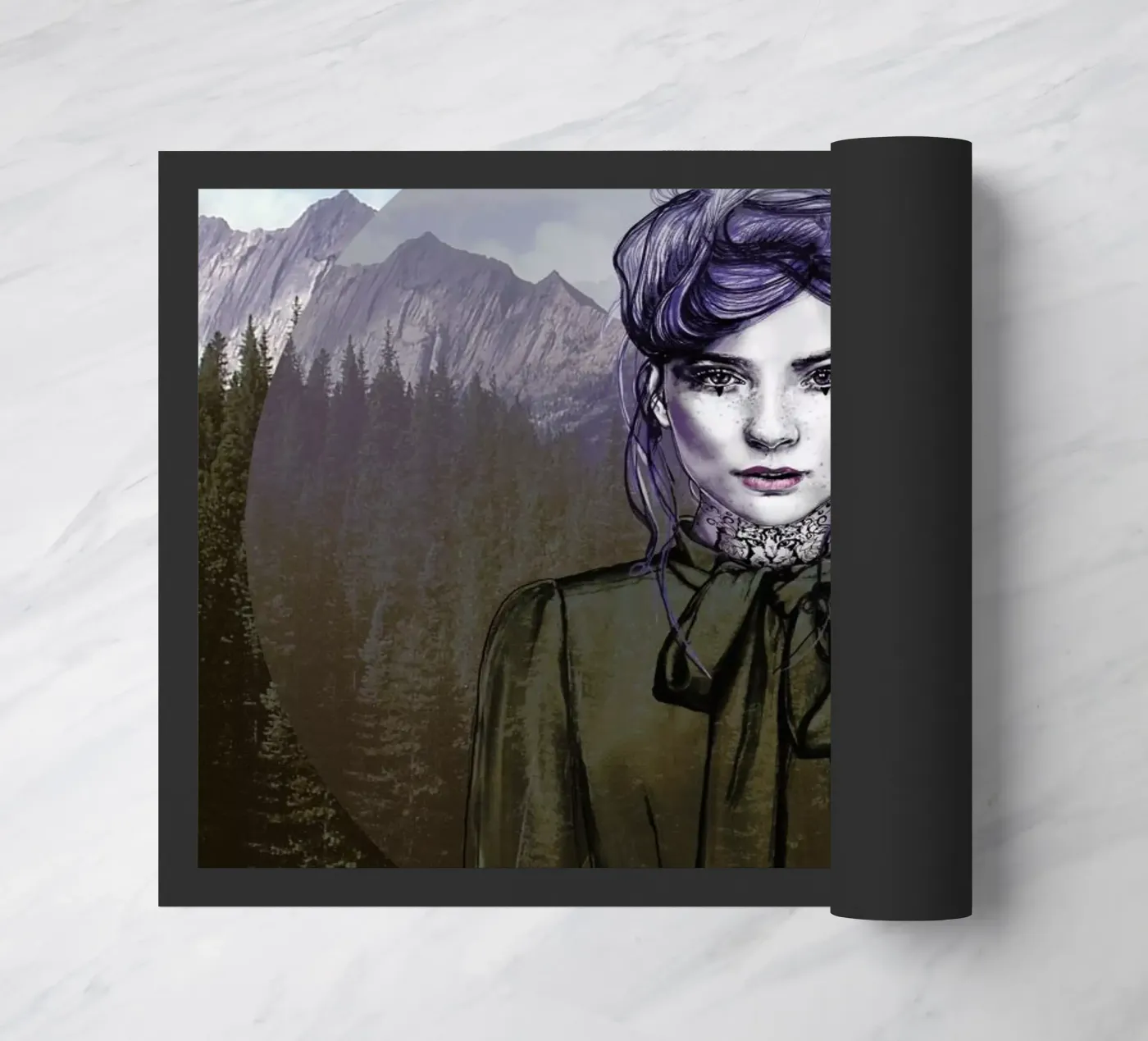 Purple Sky deurmat van Agnes KR Patience