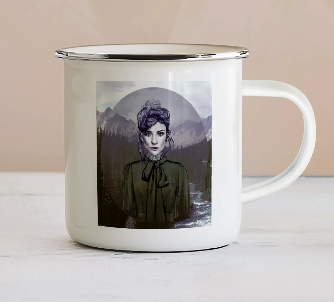 Purple Sky tazza in smalto da Agnes KR Patience