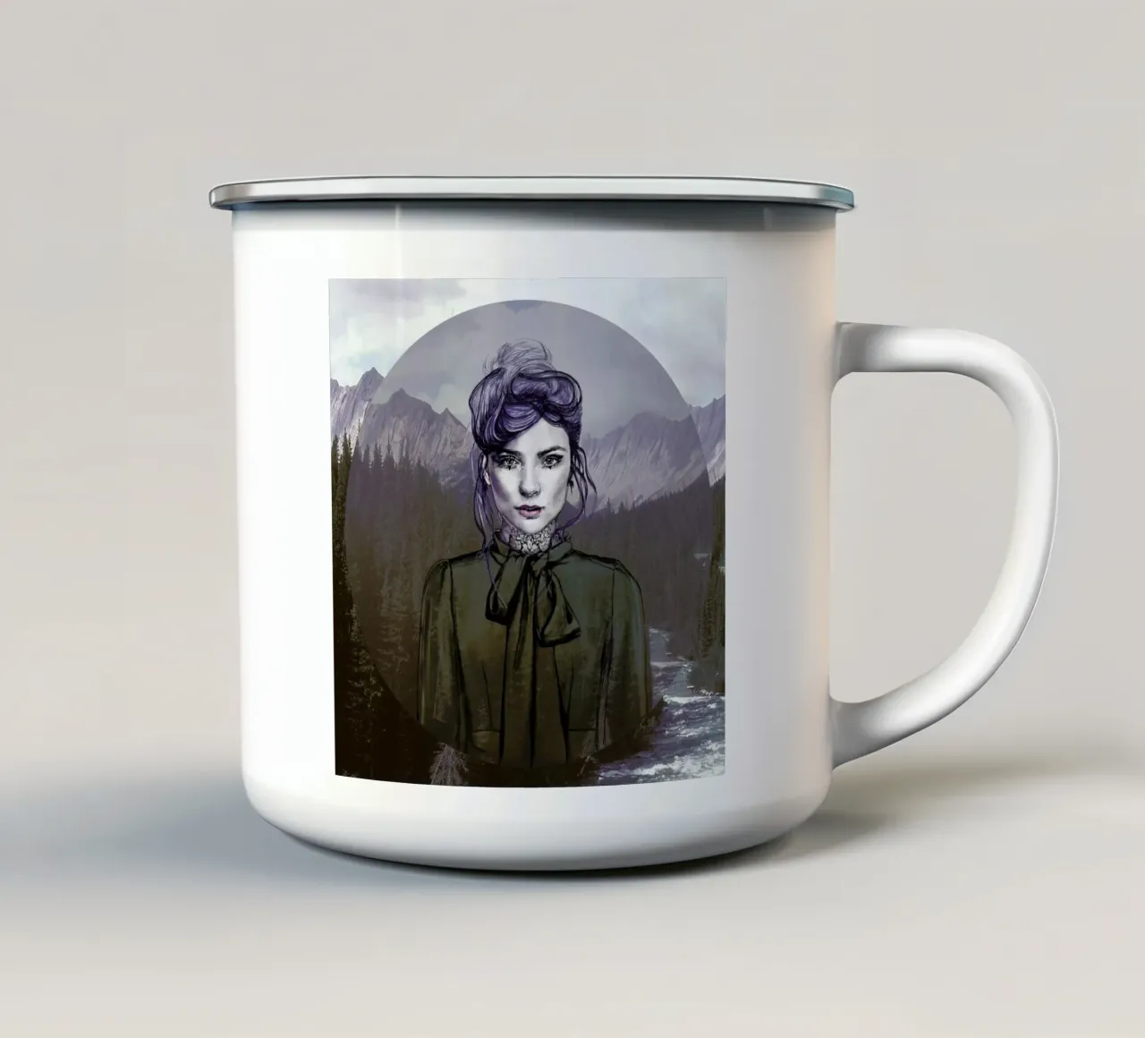 Purple Sky tazza in smalto da Agnes KR Patience
