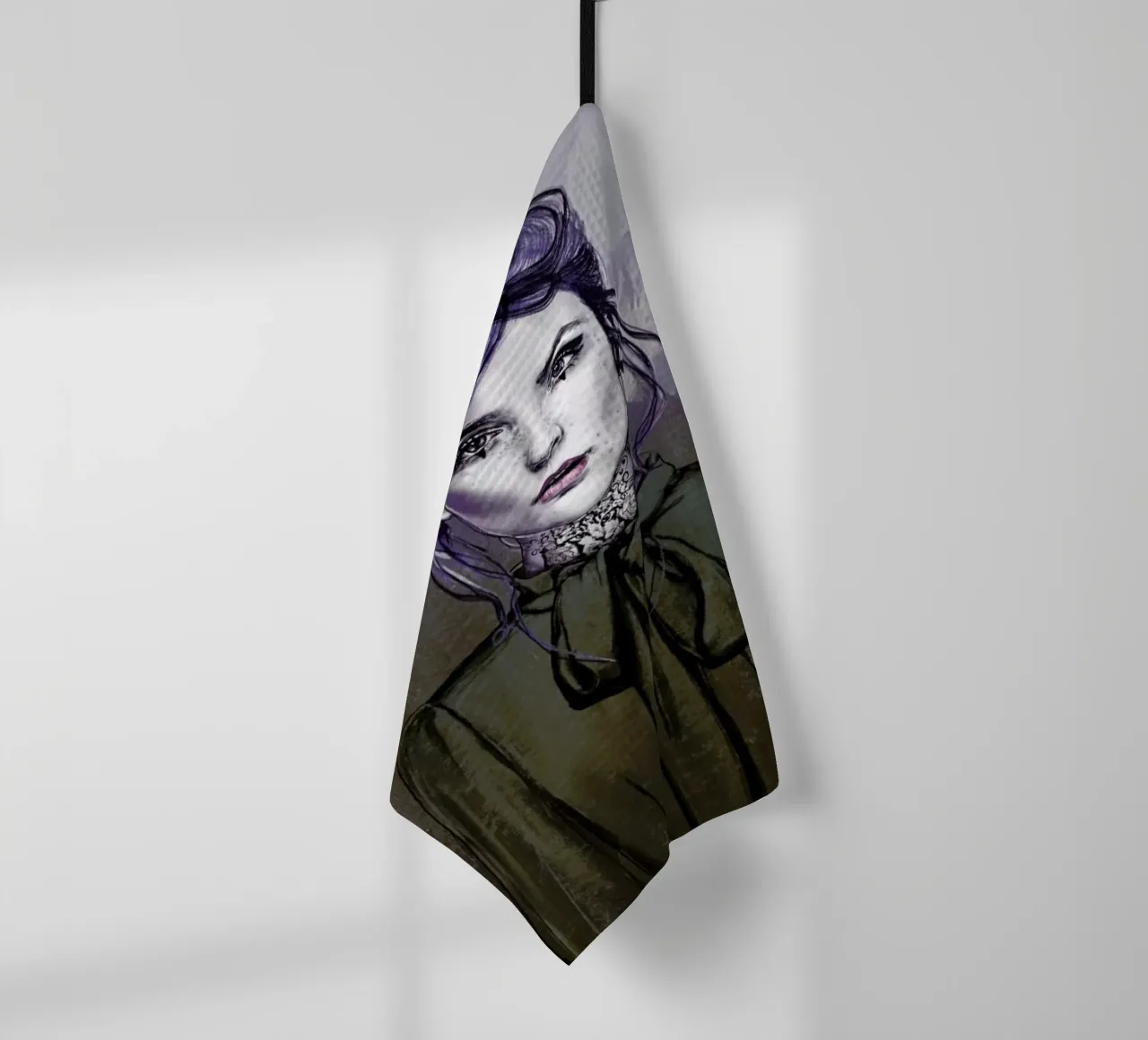 Purple Sky tea towel by Agnes KR Patience