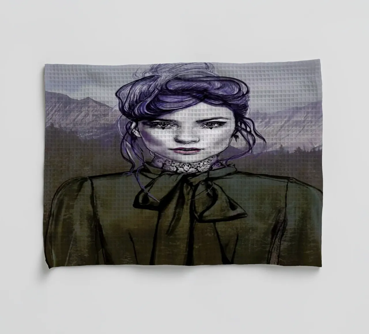 Purple Sky tea towel by Agnes KR Patience