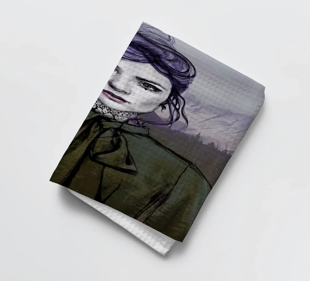 Purple Sky tea towel by Agnes KR Patience