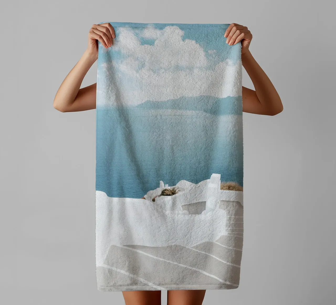 Santorini Greece, Greek Islands, Travel Print, Europe Photo towel by TheTravelClub