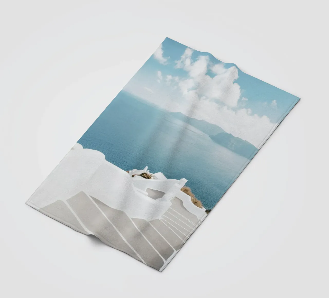 Santorini Griekenland, Griekse eilanden, Reisafdruk, Europa Foto fleecedeken van TheTravelClub
