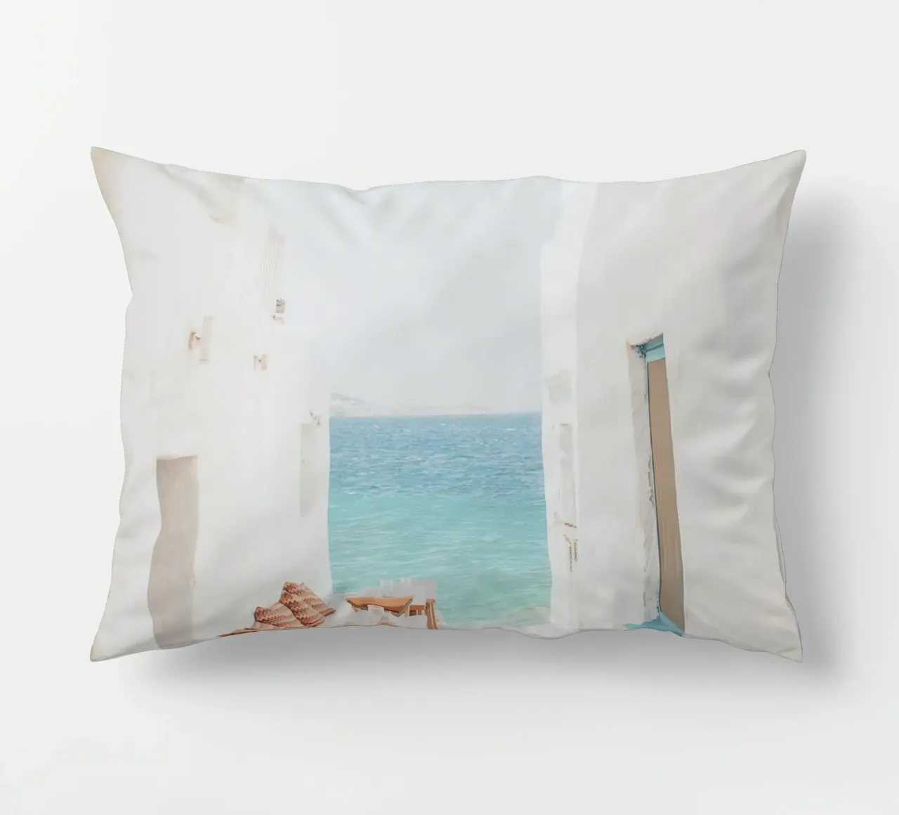 Caffè dell'isola greca di Mykonos cuscino da TheTravelClub