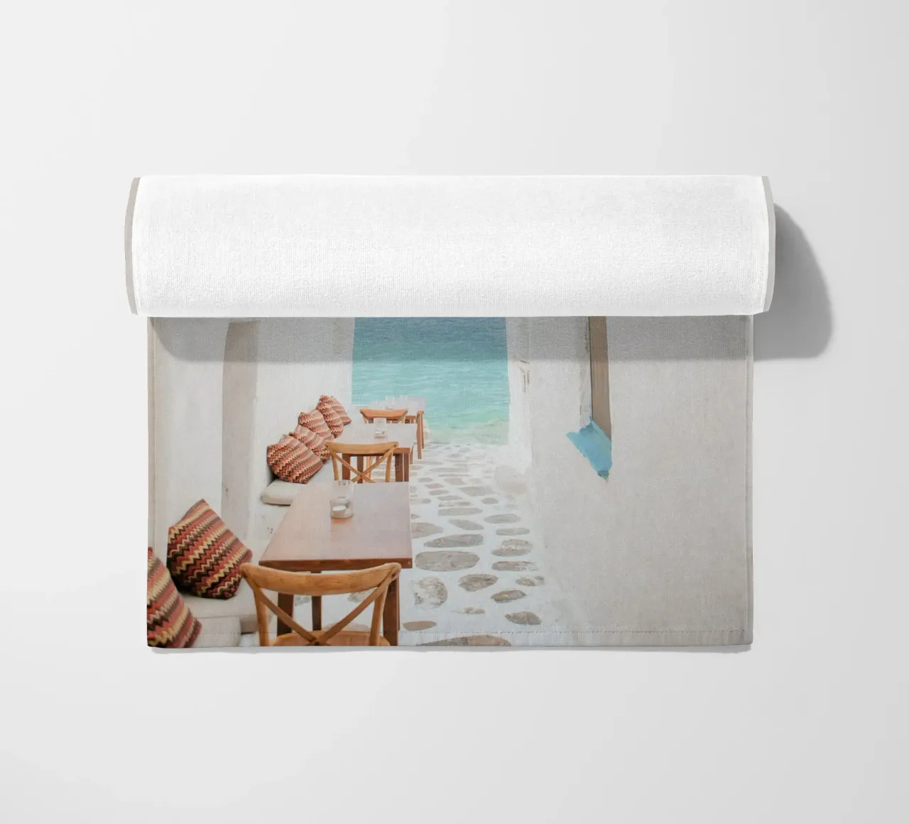 Caffè dell'isola greca di Mykonos telo mare da TheTravelClub