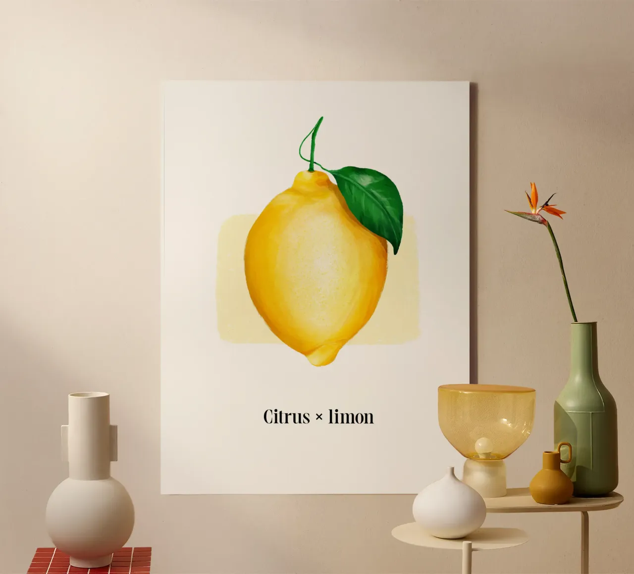 Citrus x limon № 2 tela con Cornice a cassetta da color&shape