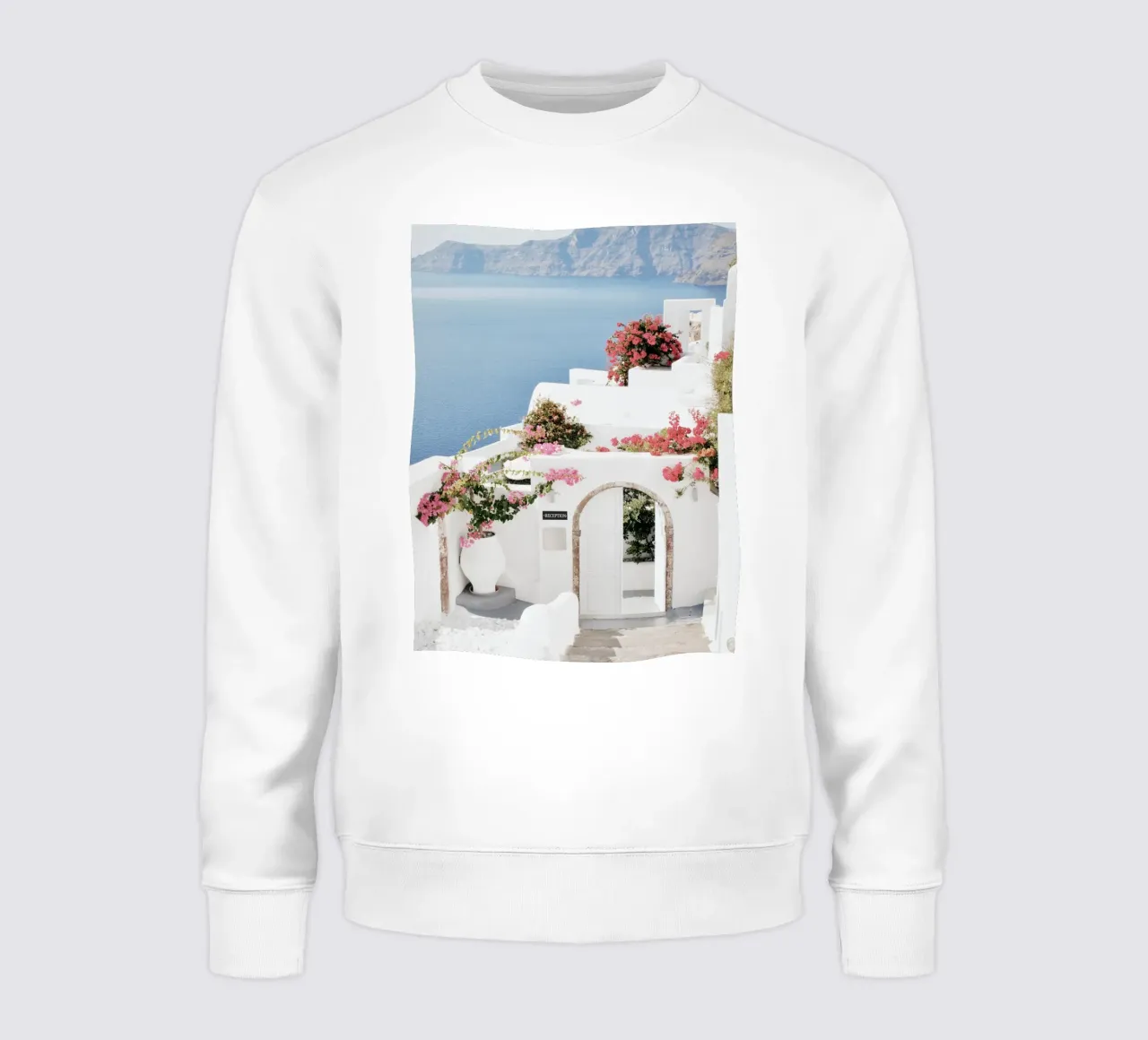 Santorini Grecia Póster de viaje sudadera de TheTravelClub