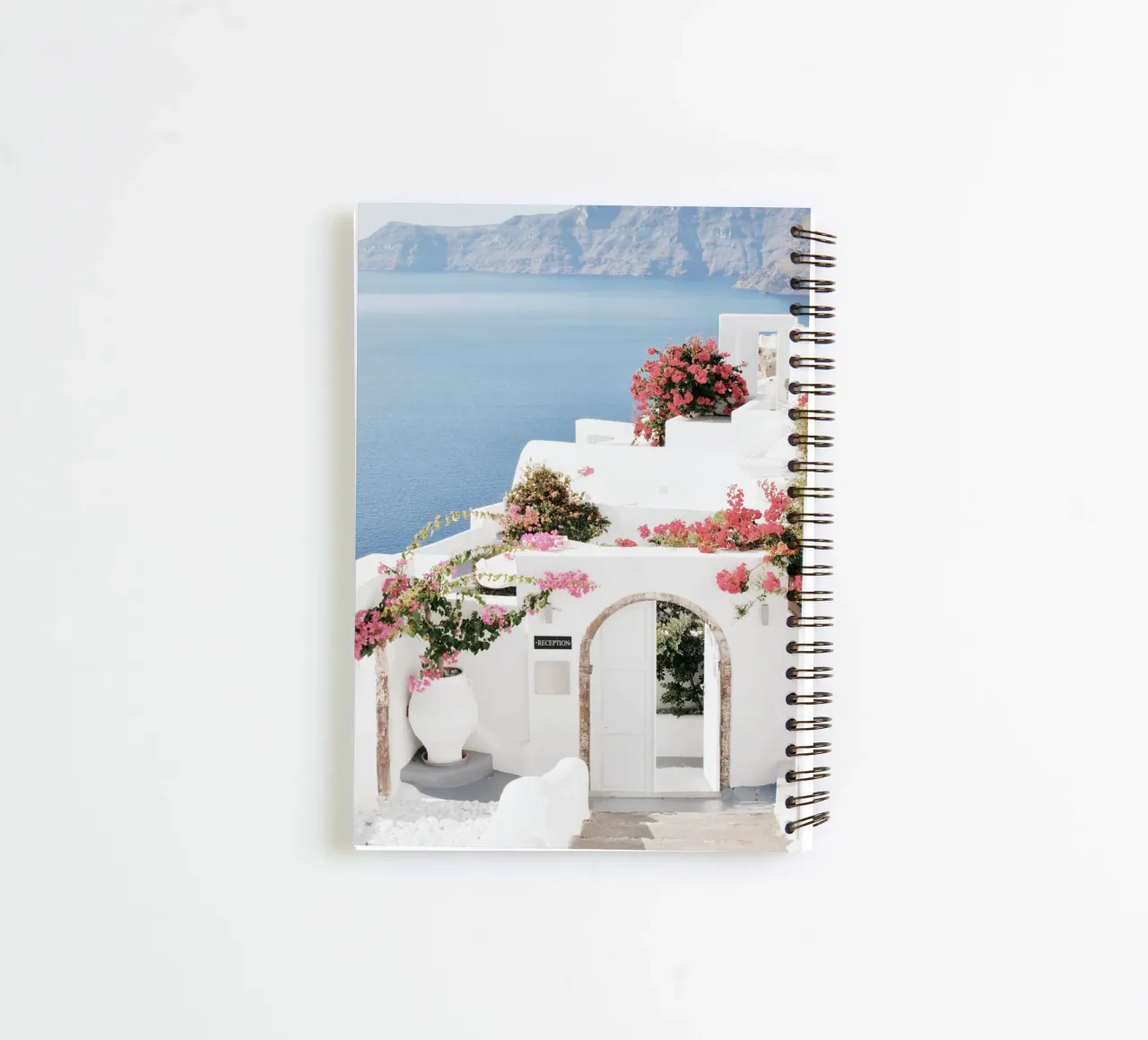 Affiche de voyage Santorini Grèce carnet à spirale de TheTravelClub
