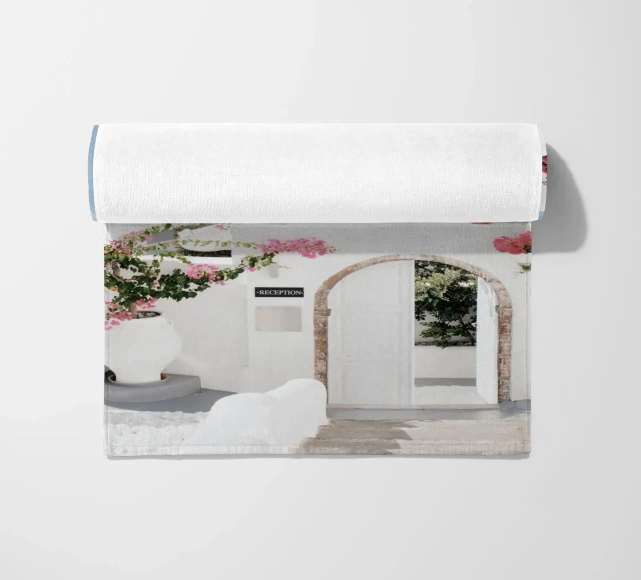 Santorini Greece Travel Poster telo mare da TheTravelClub