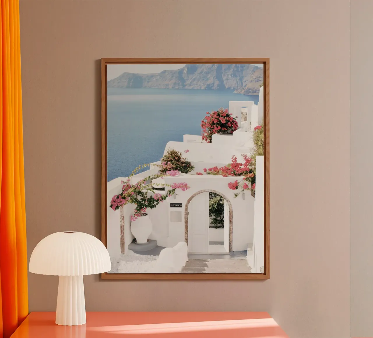 Santorini Greece Travel Poster alu-dibond by TheTravelClub
