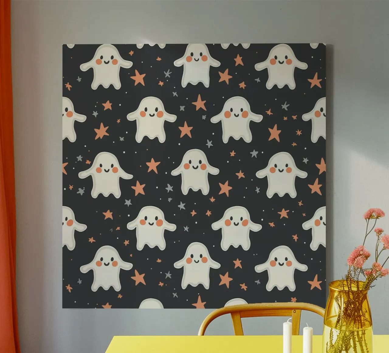 Ghost patterns for children canvas with Floater frame by Autofocus