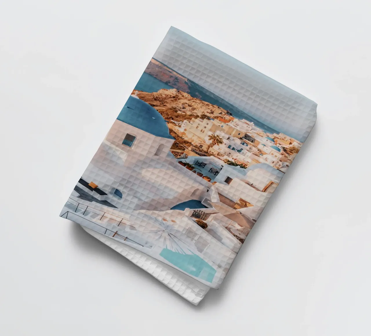 Santorini Griekenland Print, Reisposter theedoek van TheTravelClub