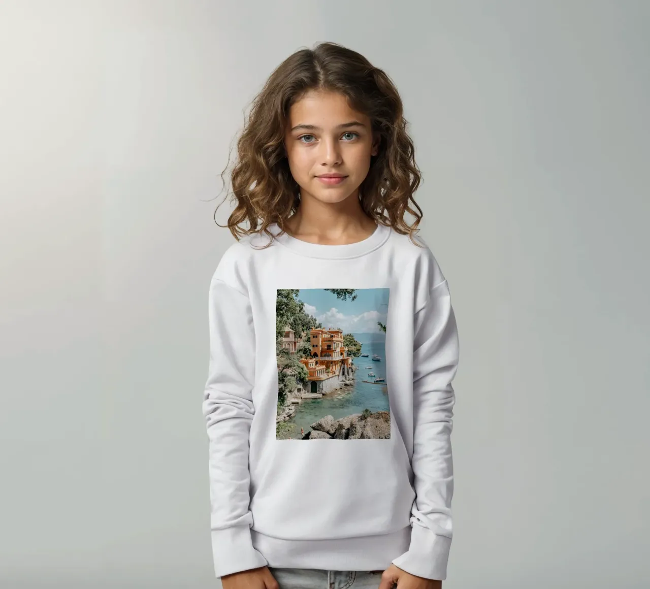Italian Villa, La Dolce Vita, Travel Print, Lake Como kids sweatshirt by TheTravelClub