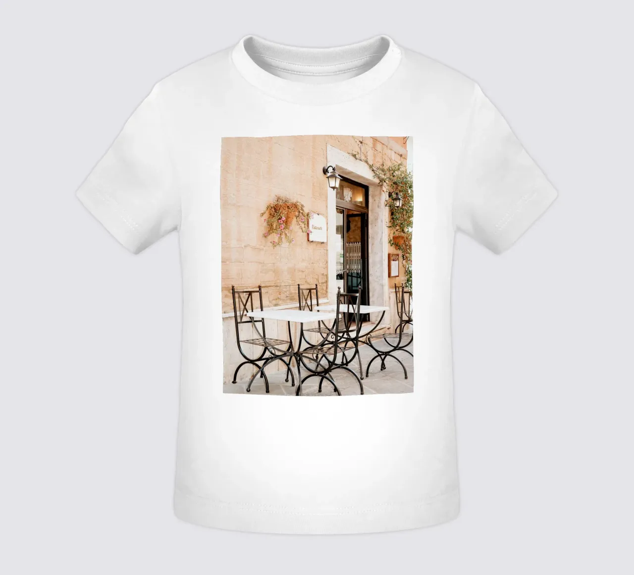 Italian Cafe Print, Brunch Print, European La Dolce Vita maglietta neonato da TheTravelClub