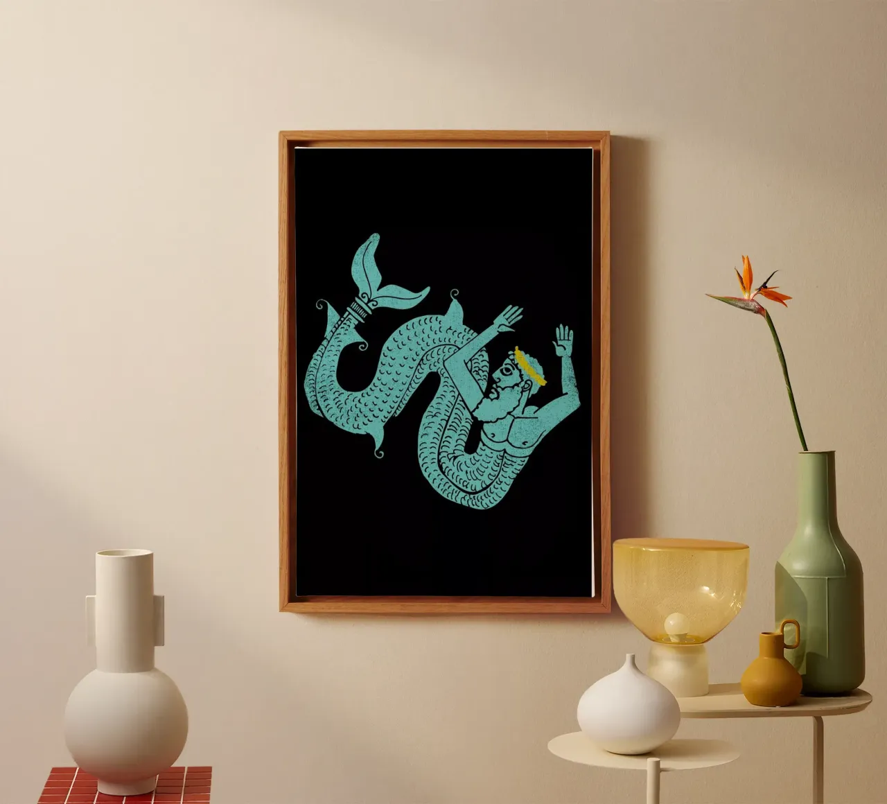 Neptune canvas met Baklijst van Matthew Taylor Wilson