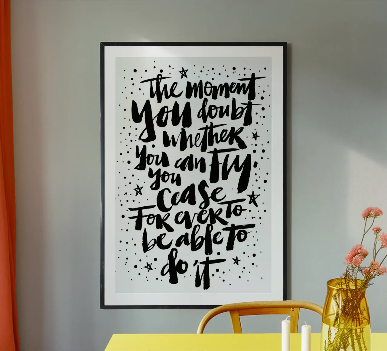 You Can Fly poster avec cadre en bois de Matthew Taylor Wilson