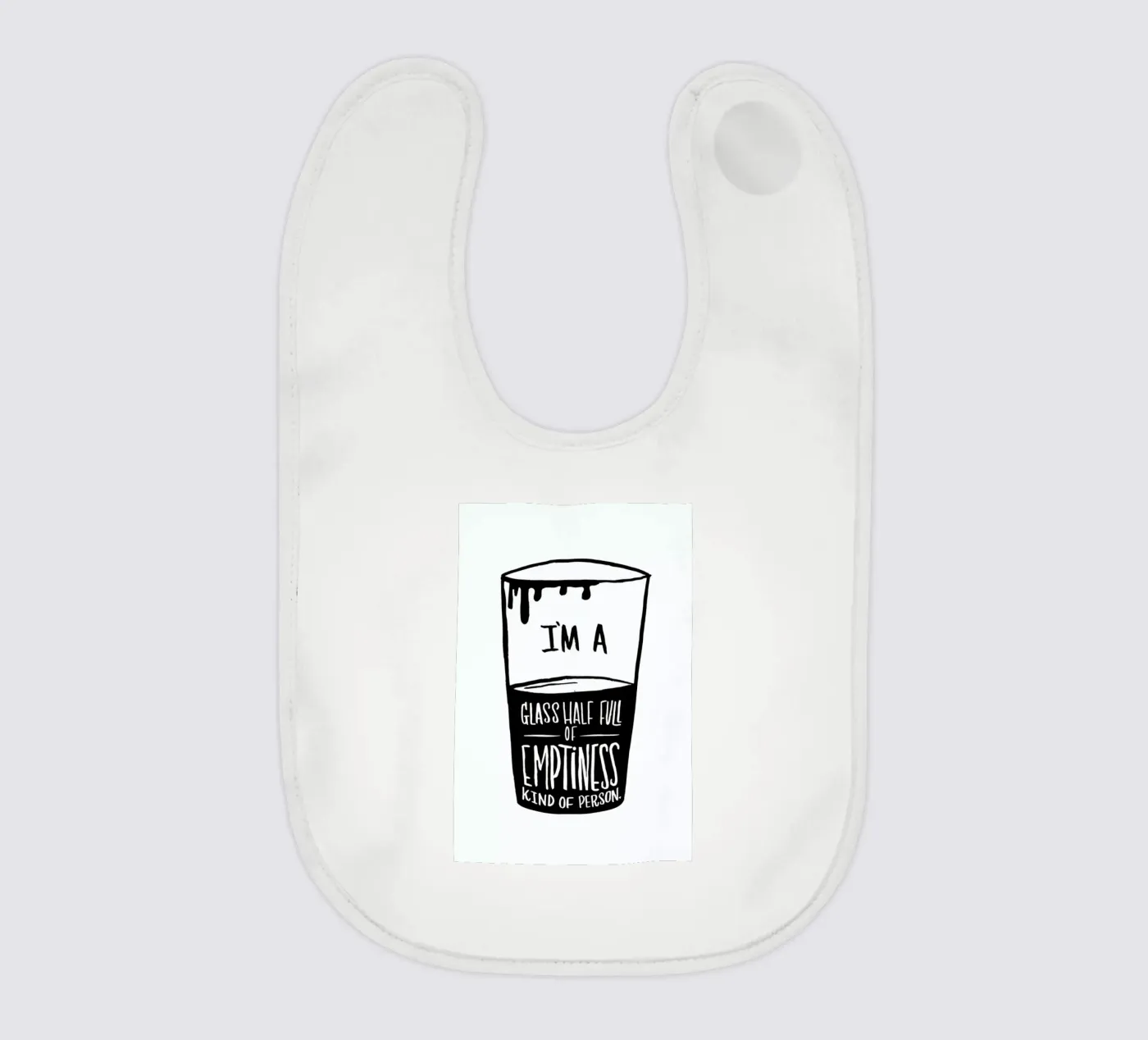 Half Full baby bib by Matthew Taylor Wilson