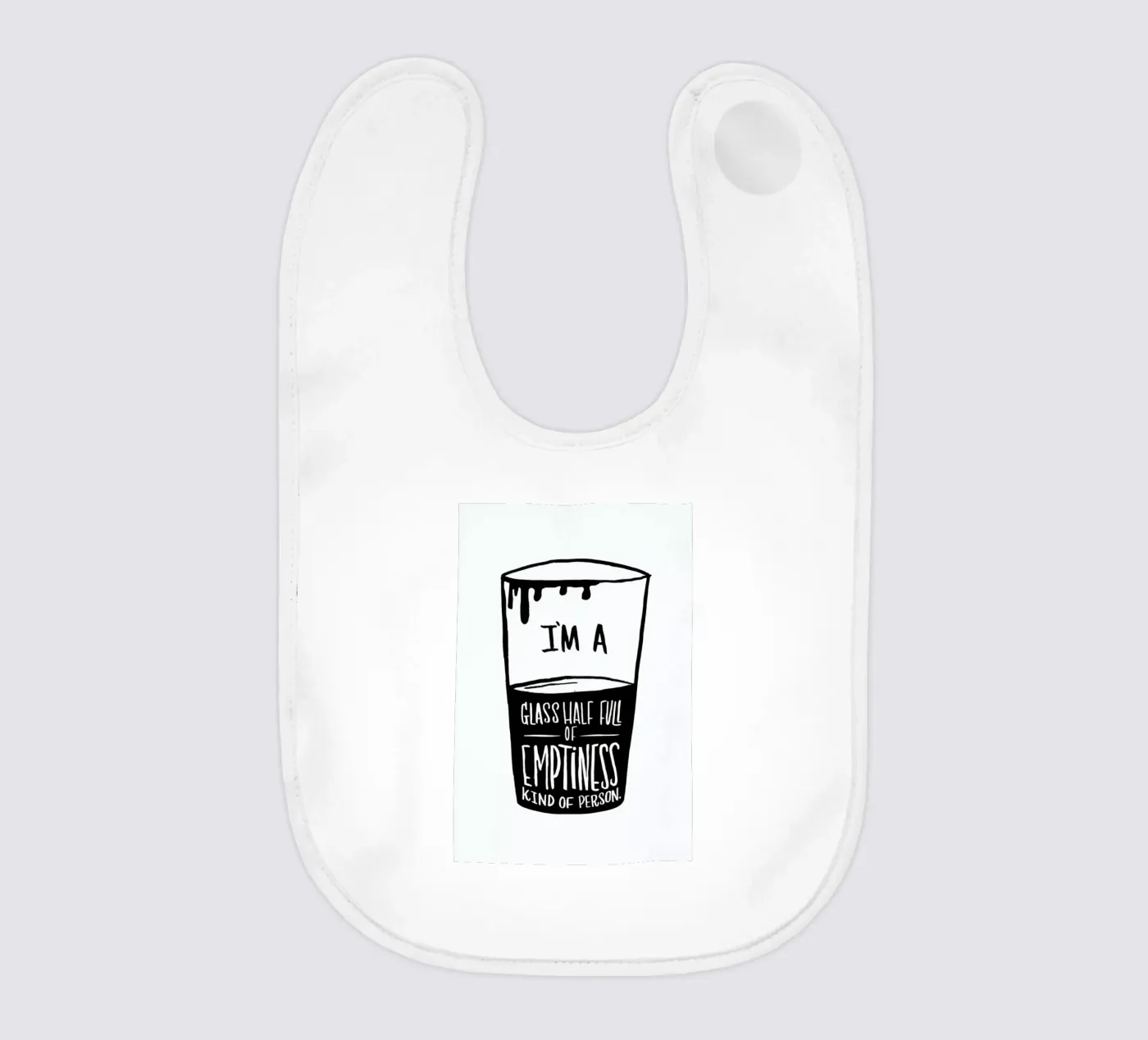Half Full baby bib by Matthew Taylor Wilson