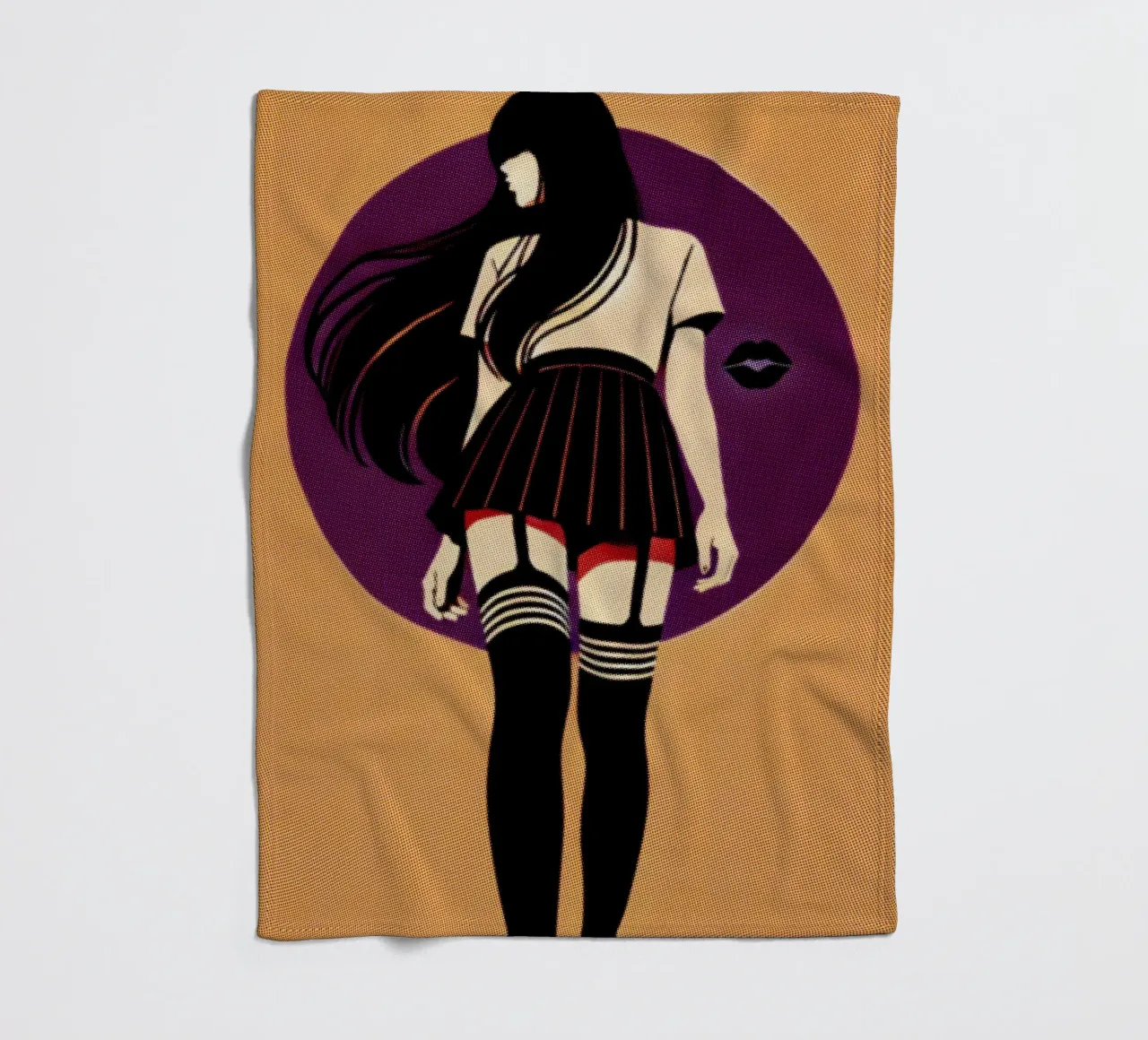 Miss Kiss - Stampa poster d'epoca coperta in pile da posterprints-by-nomad
