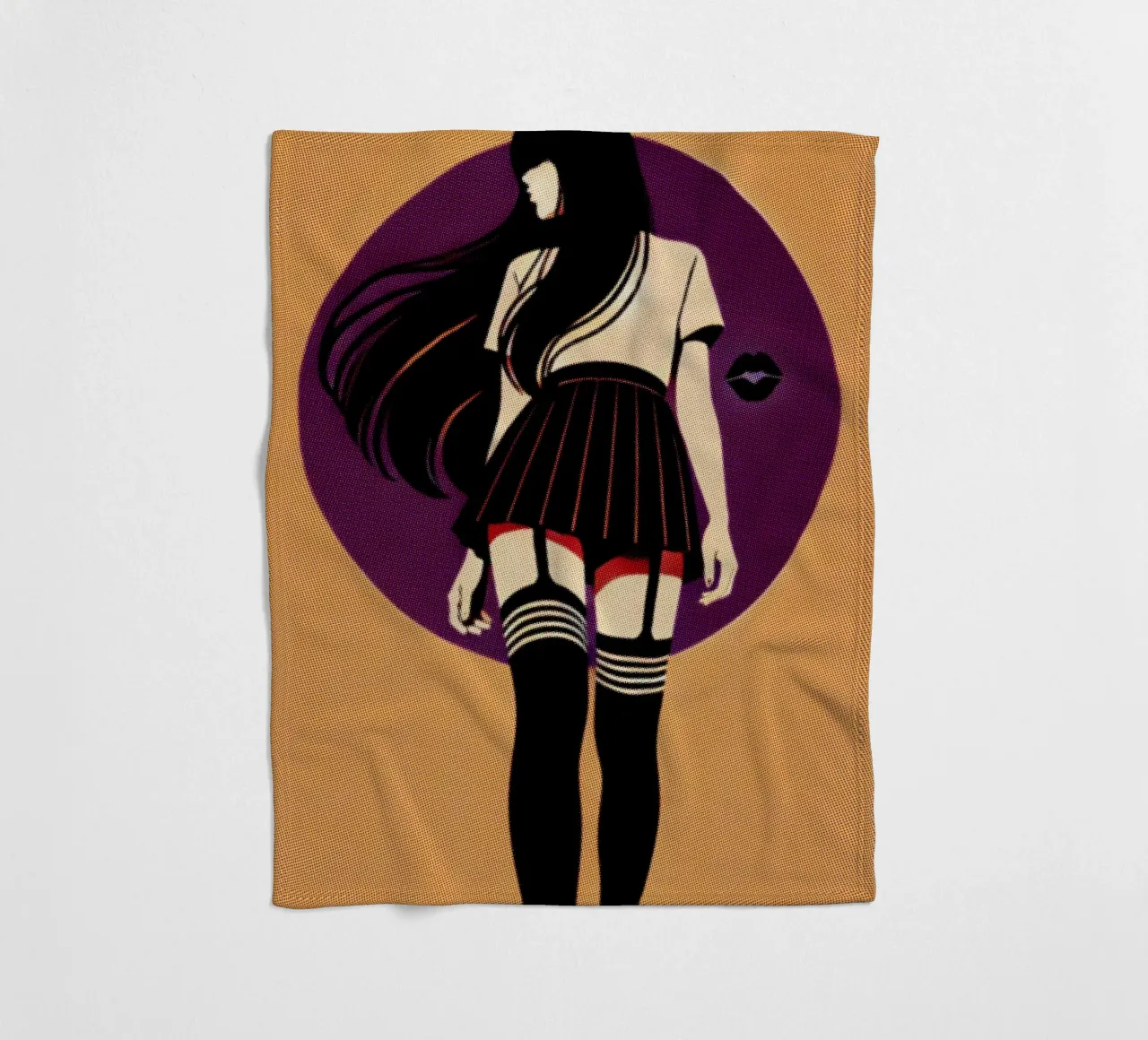 Miss Kiss - Stampa poster d'epoca coperta in pile da posterprints-by-nomad