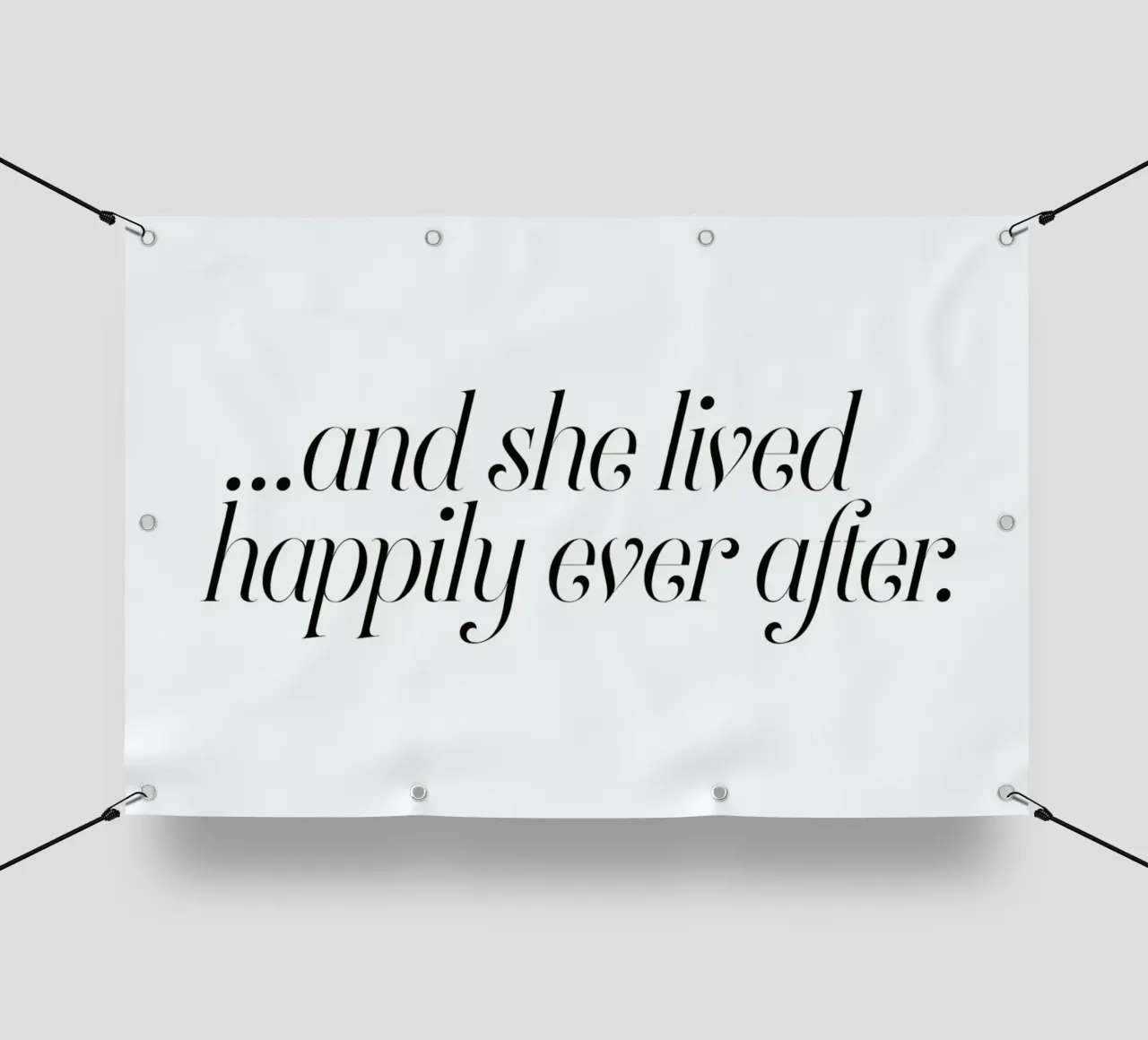 And She Lived Happily telo in pvc da Honeymoon Hotel