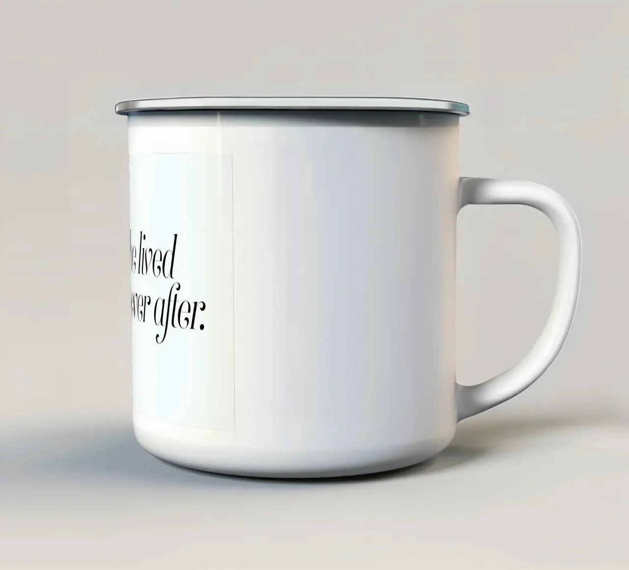 And She Lived Happily tazza in smalto da Honeymoon Hotel