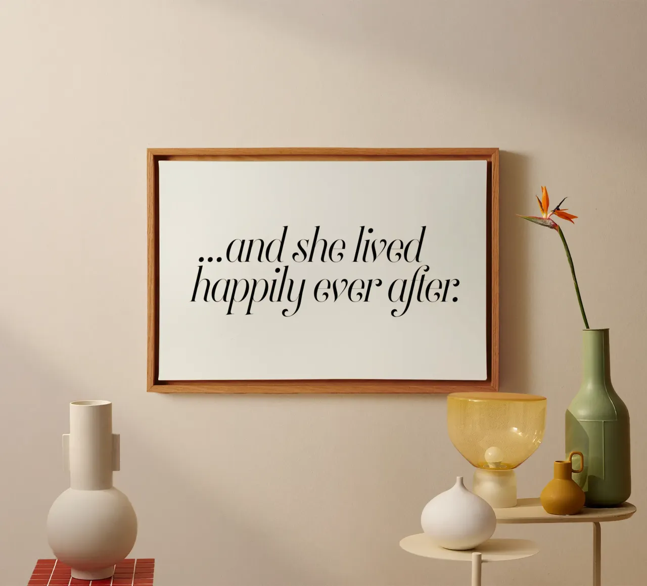 And She Lived Happily tela con Cornice a cassetta da Honeymoon Hotel