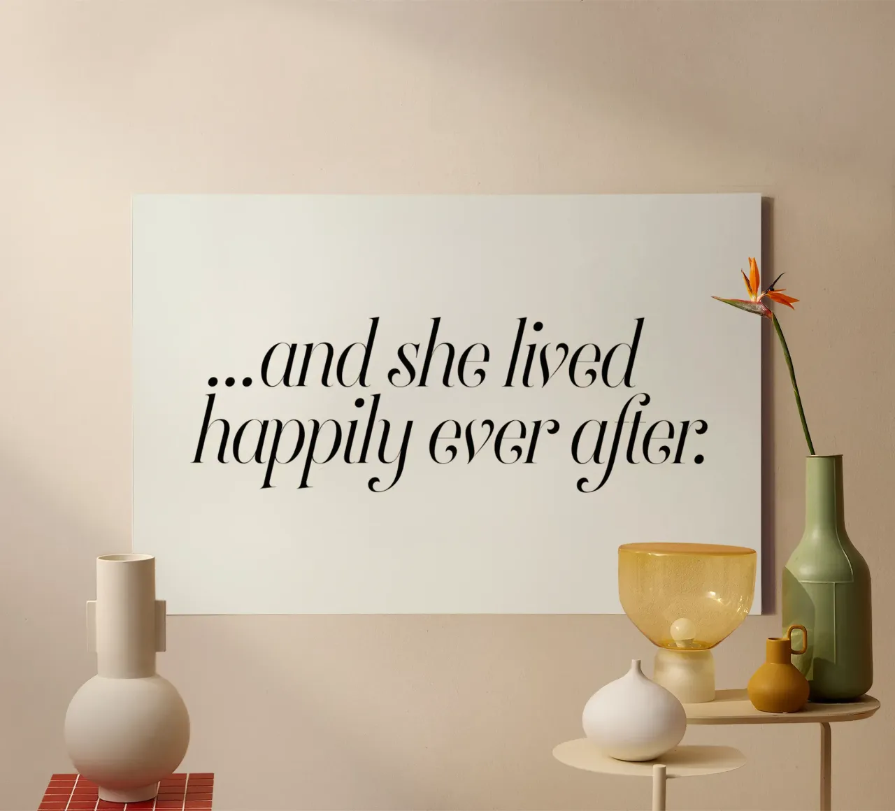 And She Lived Happily tela con Cornice a cassetta da Honeymoon Hotel