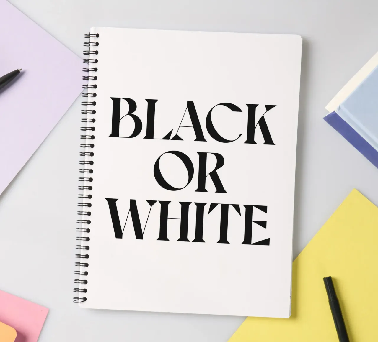 BLACK OR WHITE spiral notebook by n.4
