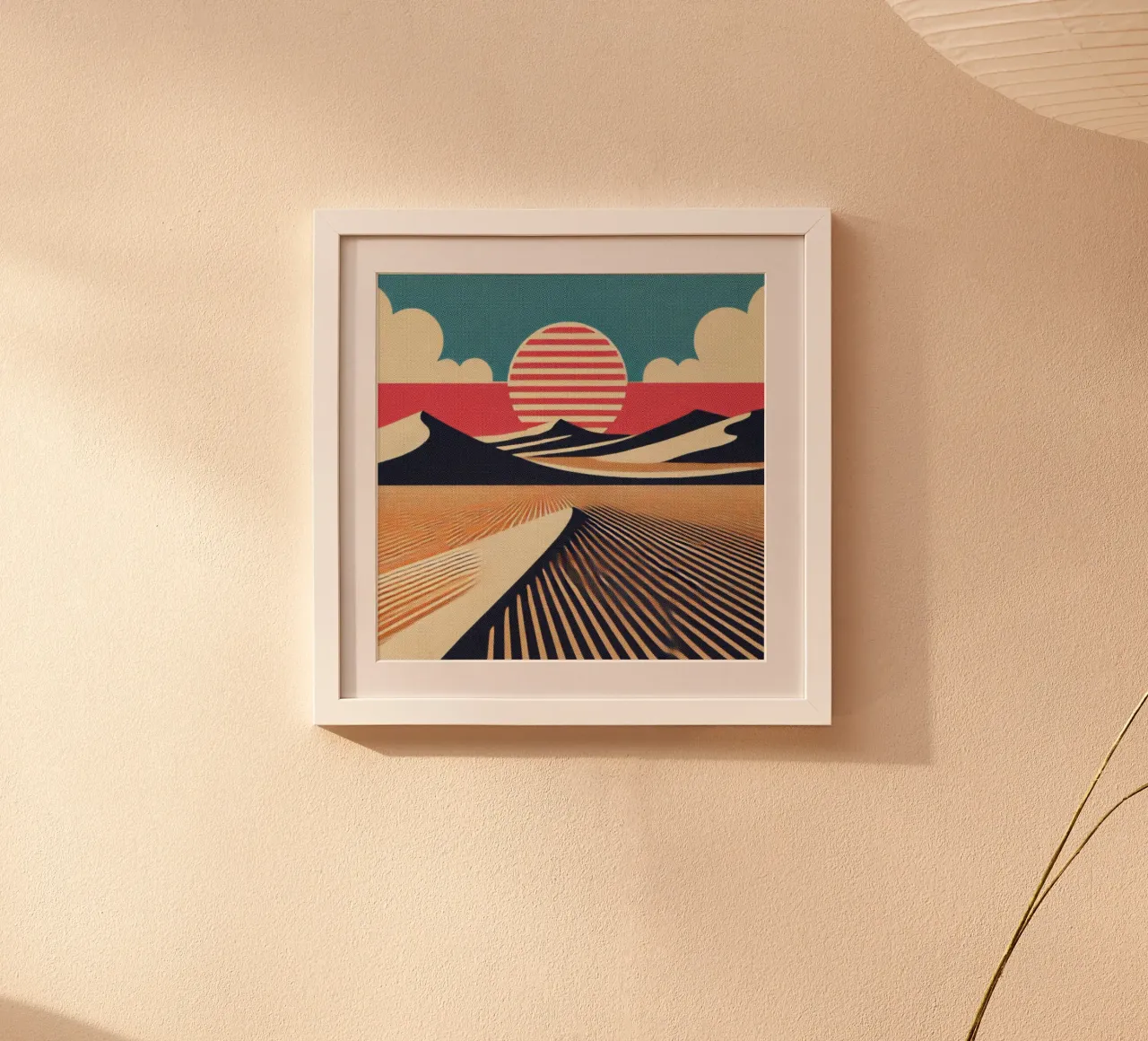 Tramonto nel deserto - Stampa poster d'epoca poster con telaio in alluminio da posterprints-by-nomad