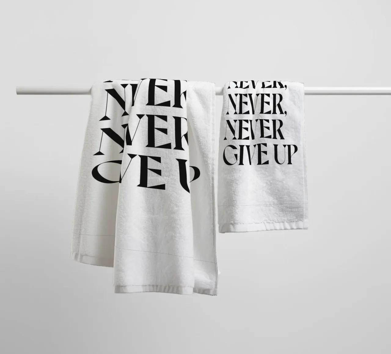 GEEF NOOIT, MAAR DAN OOK NOOIT OP badhanddoek van n.4