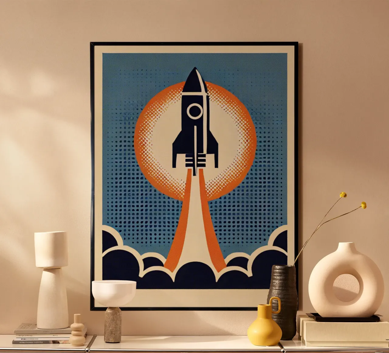 Rocket - Stampa di poster d'epoca poster con telaio in alluminio da posterprints-by-nomad