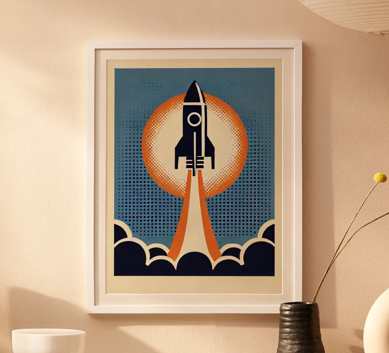 Rocket - Stampa di poster d'epoca poster con telaio in alluminio da posterprints-by-nomad